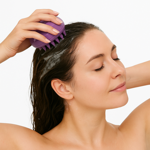 FOLIGAIN Exfoliante y Masajeador para el Cuero Cabelludo en Morado