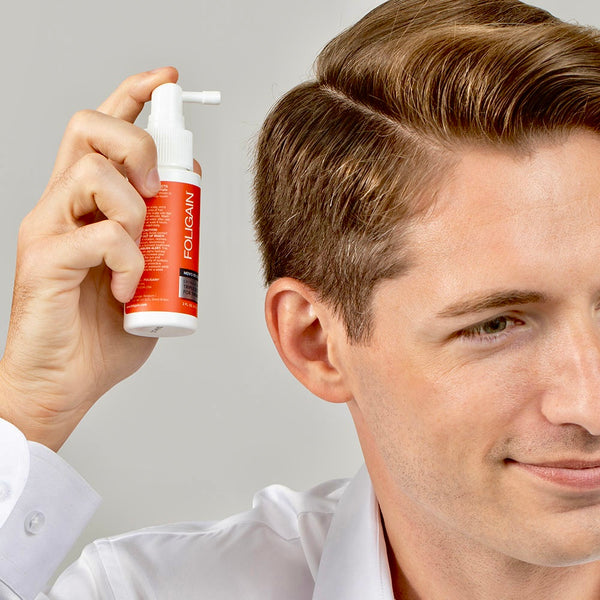 FOLIGAIN Fórmula completa de triple acción para la caída del cabello para hombres 10% Trioxidil
