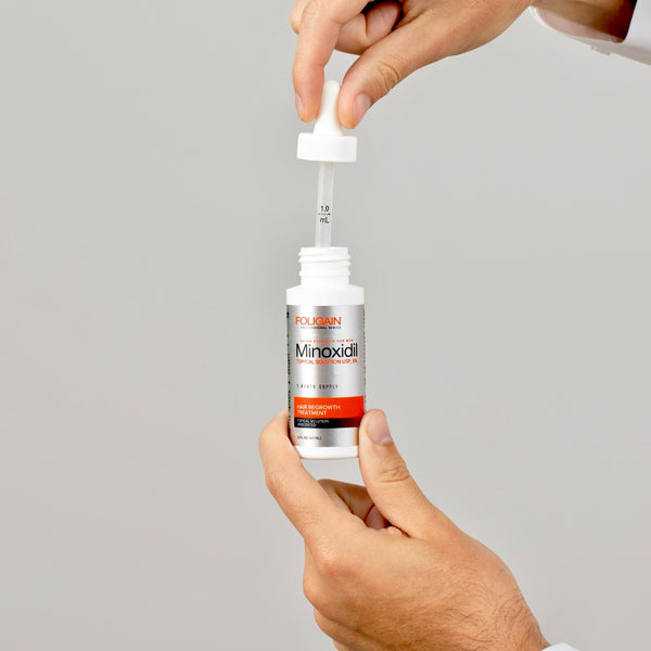 FOLIGAIN Minoxidil 5% Tratamiento para el crecimiento del cabello para hombres Suministro de 12 meses